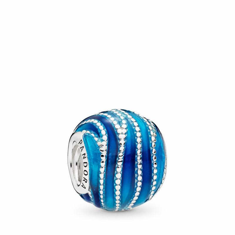 Talismane Pandora Blue Swirls Argint/Albastri (xNEMhjSU)